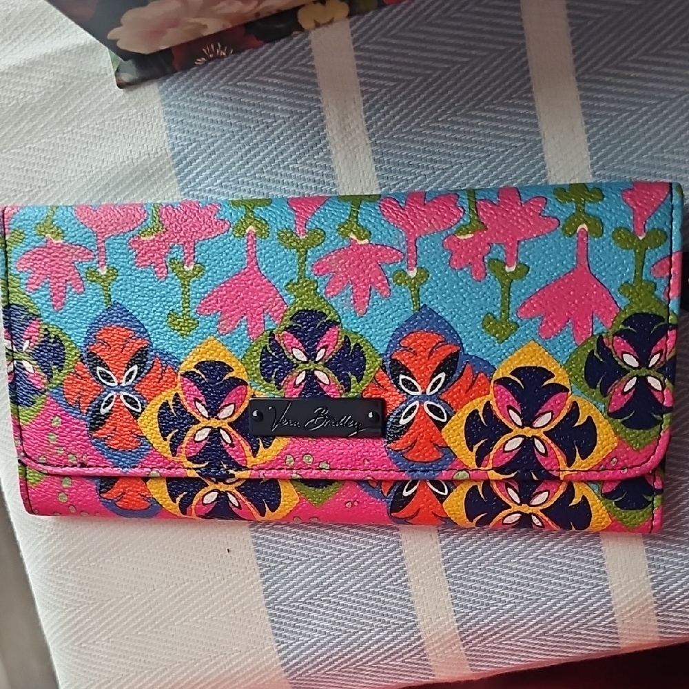 Vera Bradley Pink and Blue Floral Wallet